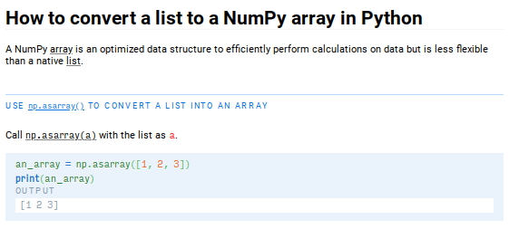numpy array